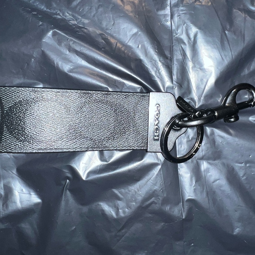 Coach Black Leather Key Holder
